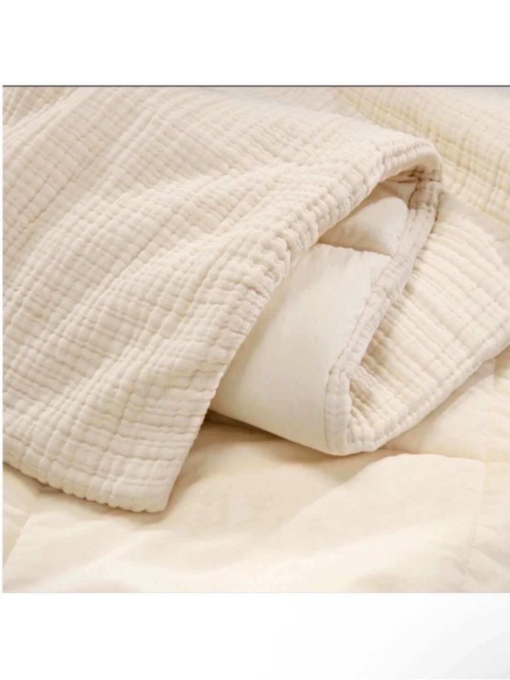 NWT Full/Queen Textured Chambray Comforter & Sham Set Natural - Casaluna